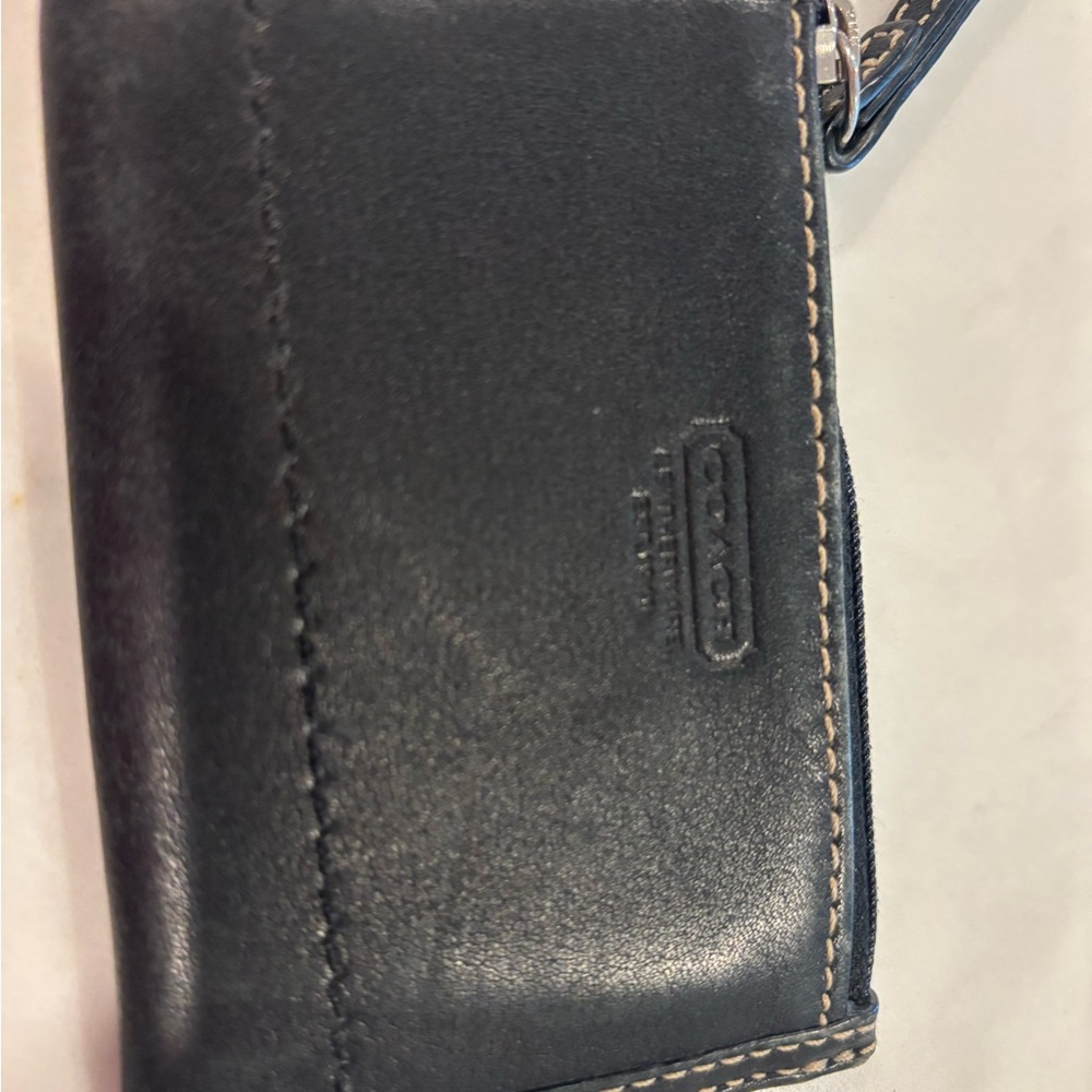 Coach Black Leather Key Card Holder